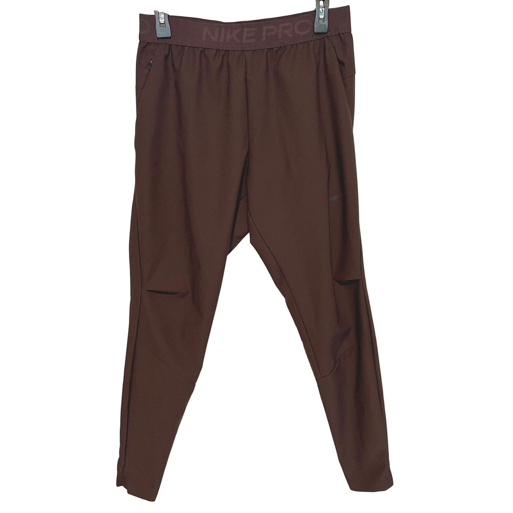 Nike Pro Men's S Flex Vent Max Training Pants Dri-FIT Joggers Tapered Leg Brown